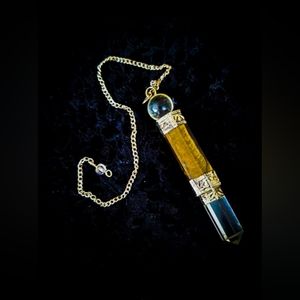 Clear Quartz Crystal Pendulum - Spiritual Pagan Wiccan Occult Tools